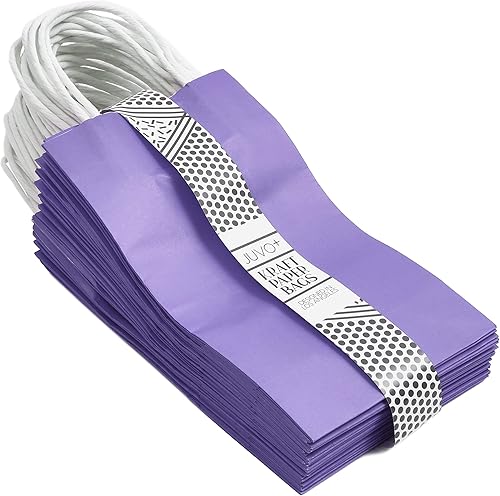 Miniatura 6 de BLUE PANDA Bolsas de regalo de papel para fiestas con asas (9 x 5.3 pulgadas, morado, paquete de 25)