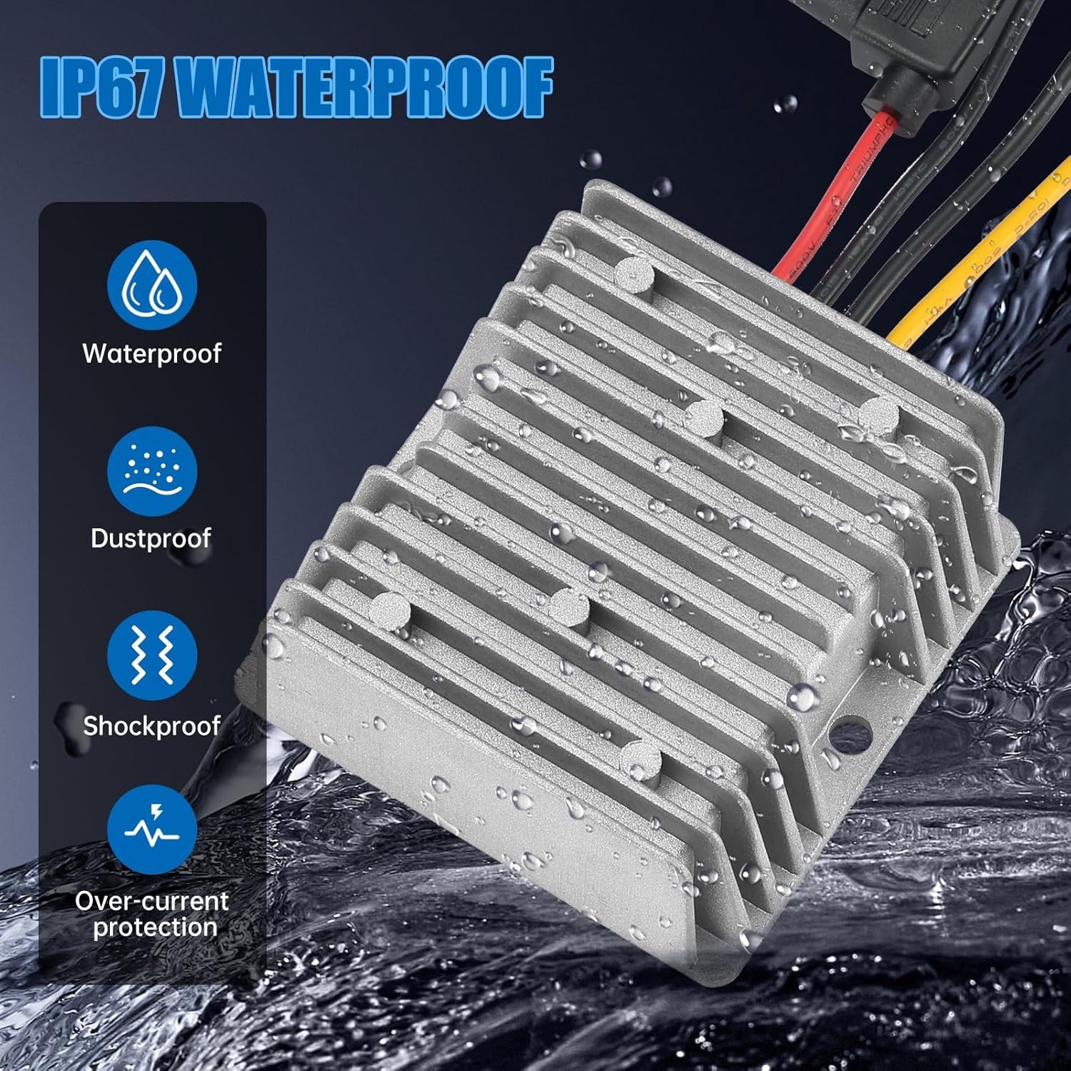 Step-Down DC-DC Converter: 36V/48V/60V/72V to 24V, 20A, 480W; Voltage Stabilizer; Voltage Regulator; 30V-90V to 24V; Voltage Converter; Voltage Limiter; Step-Down Converter; Voltage Converter