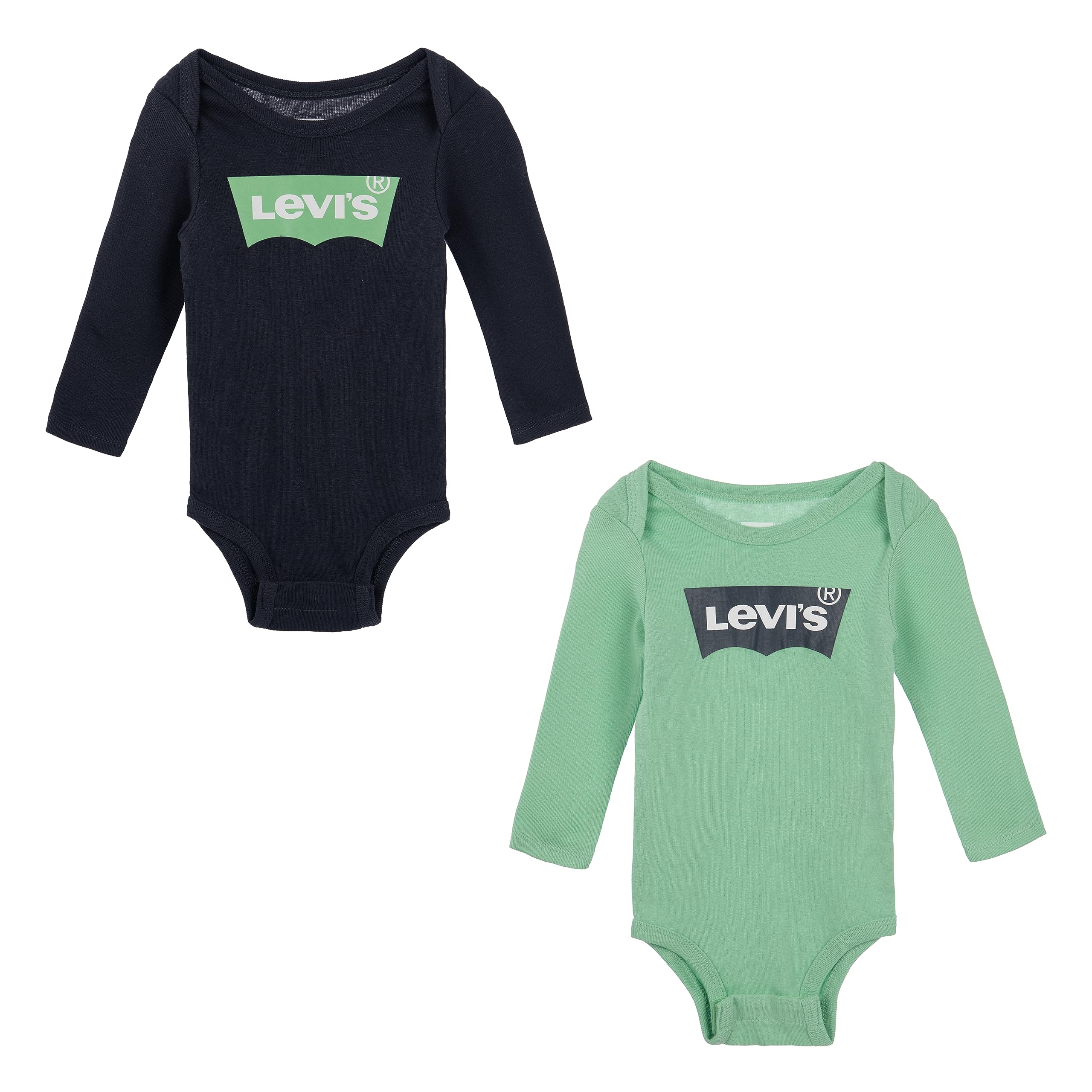 Levi'S Kids Lhn Ls 2Pk Batwing Bodysuit Se Unisex 6-12 Meadow