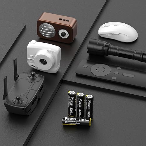 Miniatura 7 de POWXS Baterías de litio AA, paquete de 4 baterías dobles A de hierro de litio de 1.5 V, 3200 mAh, gran capacidad para cámara Blink, timbre de video,
