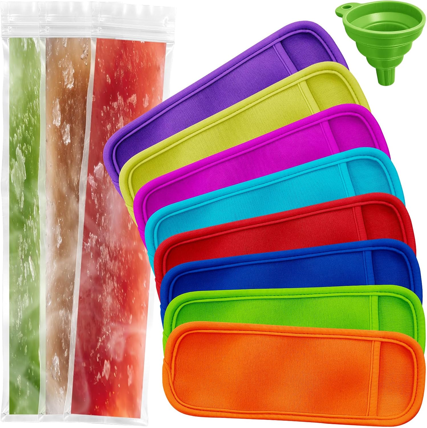 8 Pcs Popsicle Sleeves, Reusable Rubber