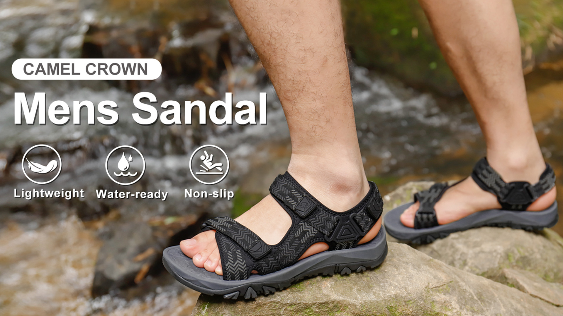 Amazon.com | CAMEL CROWN Mens Hiking Sandals Waterproof 