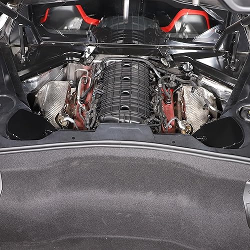 Miniatura 4 de TOYCIDFG Engine Bay - Cubierta de panel de protección contra impactos para Chevrolet C8 Corvette 2020-2024 Tapa de torre absorbente (negro brillante)