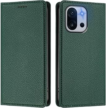 Compatible with Oneplus 13S Case Cover,Compatible with Oneplus 13T PKX110 Flip PU Leather Magnetic Protective Leather Case Green