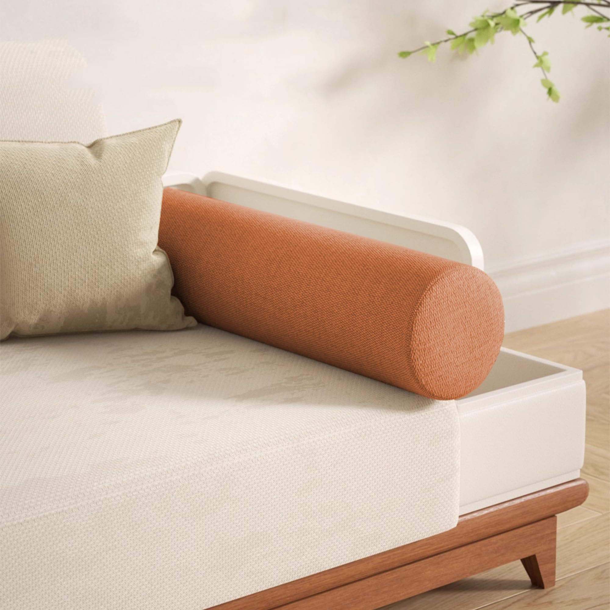 Coussin cylindric pour accoudoir de canapé et oreiller de soutien lombaire de lit