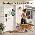GHome Smart Fingerprint Door Lock for Front Door, 1.0s Unlock AI Self-Learning Keyless Entry Deadbolt with App Control, Keypad, Auto Lock, Digital Code Smart Lock for Home, Airbnb, Apartment, Garage