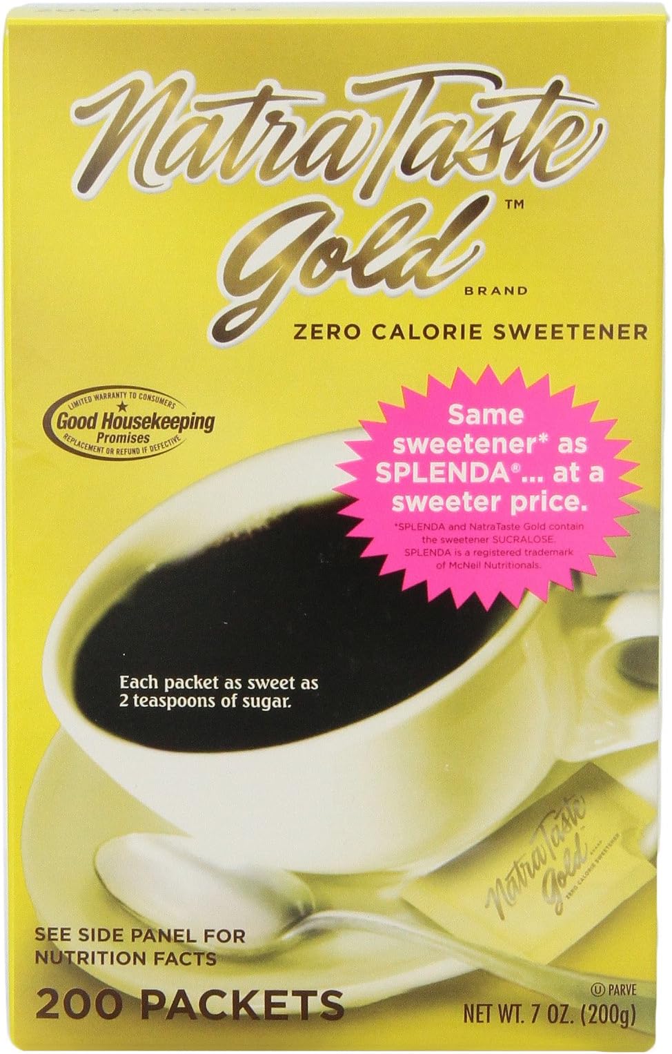Natra Taste Gold Zero Calorie Sweetener, 200 Count