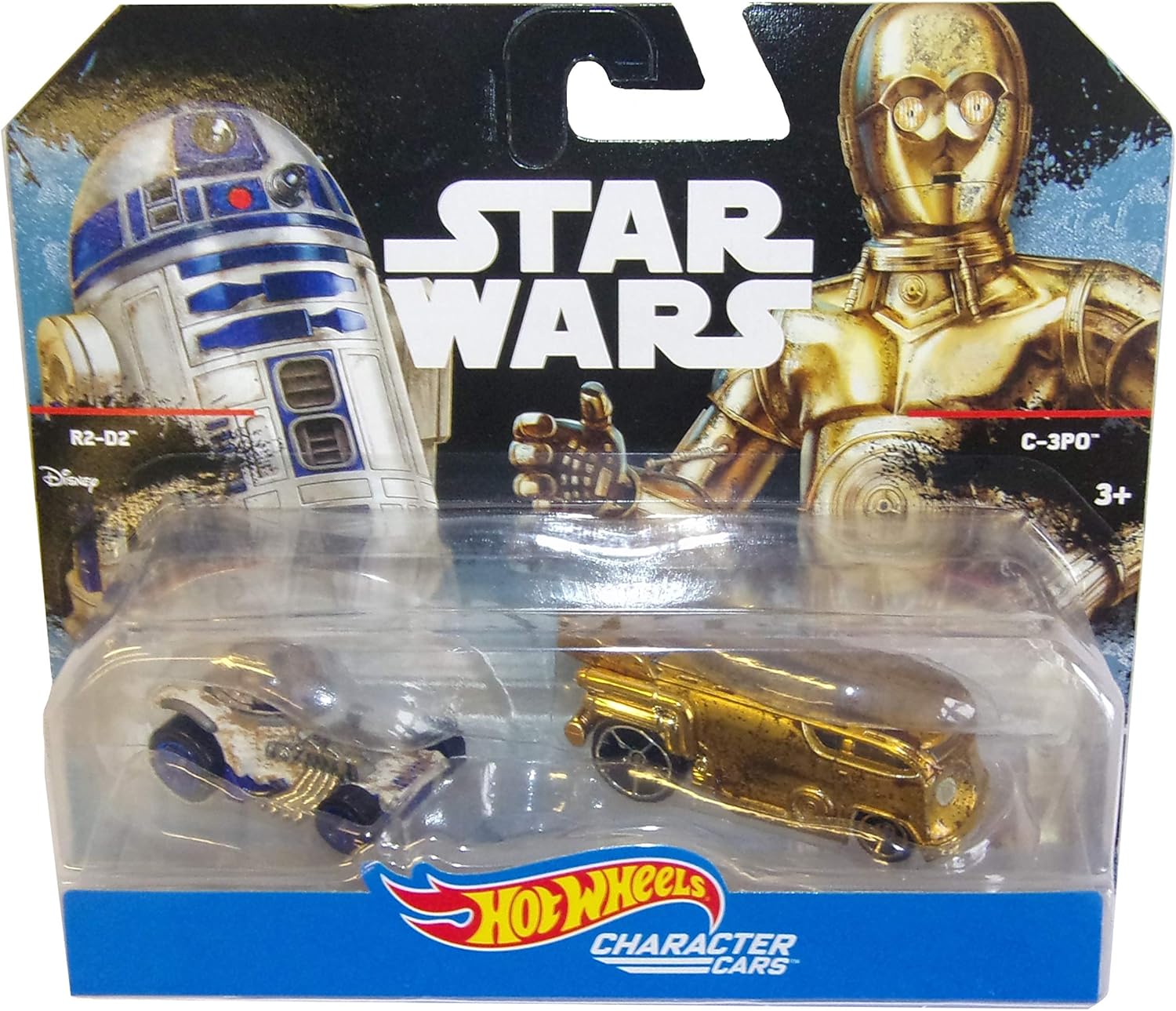Hot Wheels Star Wars Rogue One Battle Damaged C-3P0 and R2-D2 Character Car (2-Pack)