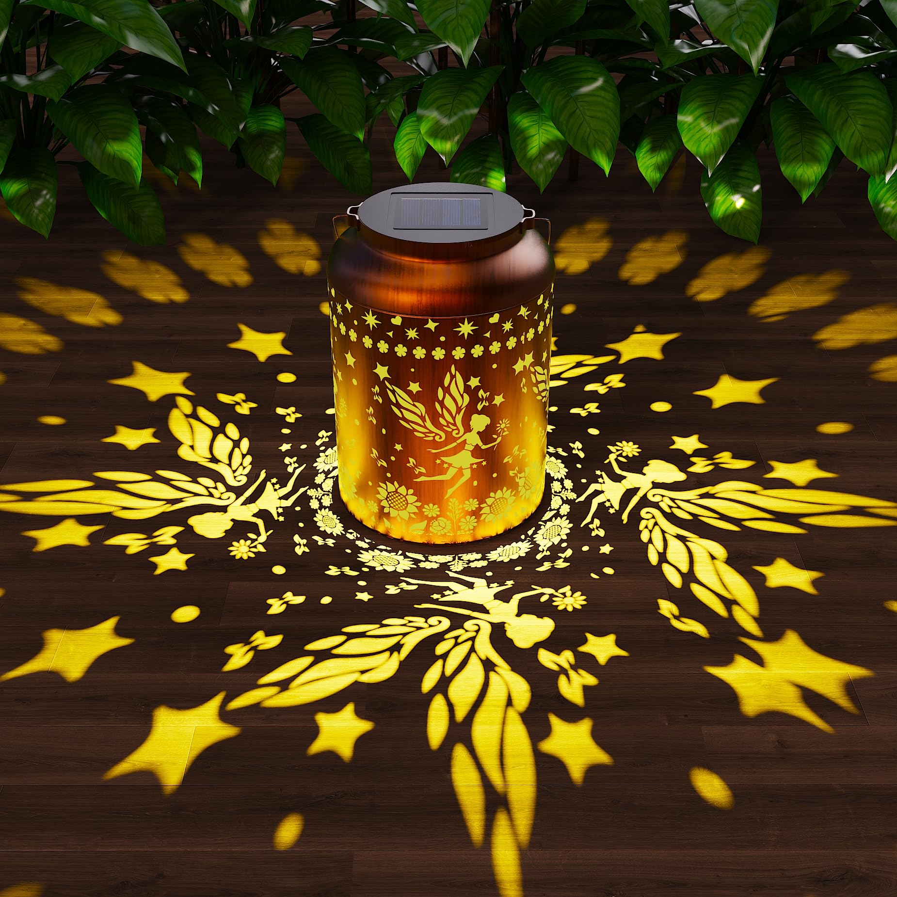 Fairy Solar Lantern - Ideal Gift for Mom Women Birthday & Christmas Waterproof Outdoor Garden Lights Hanging Standing Metal Garden Gifts Decor