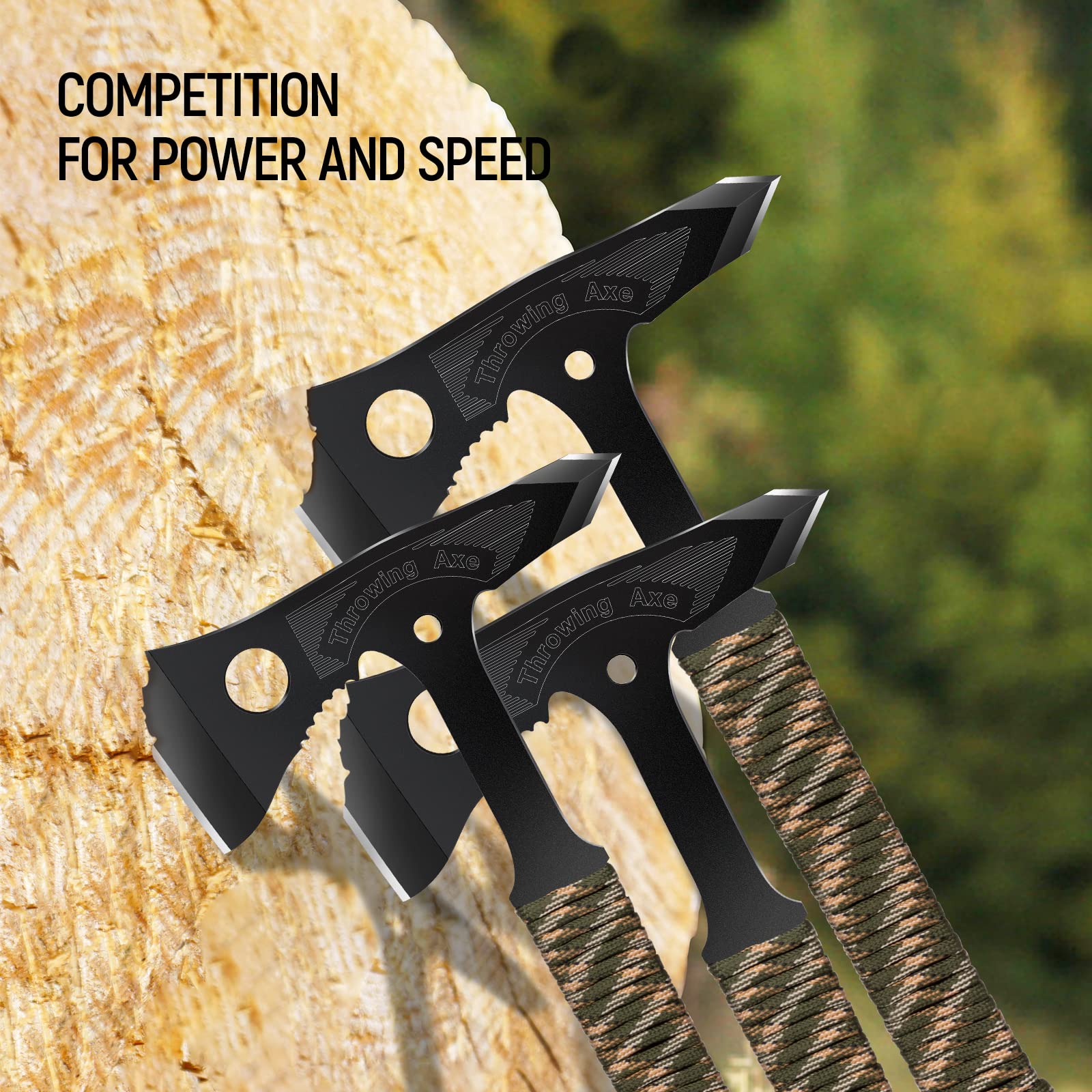 Sahara Sailor Throwing Axe and Tomahawk 3 Pack, One Piece Steel