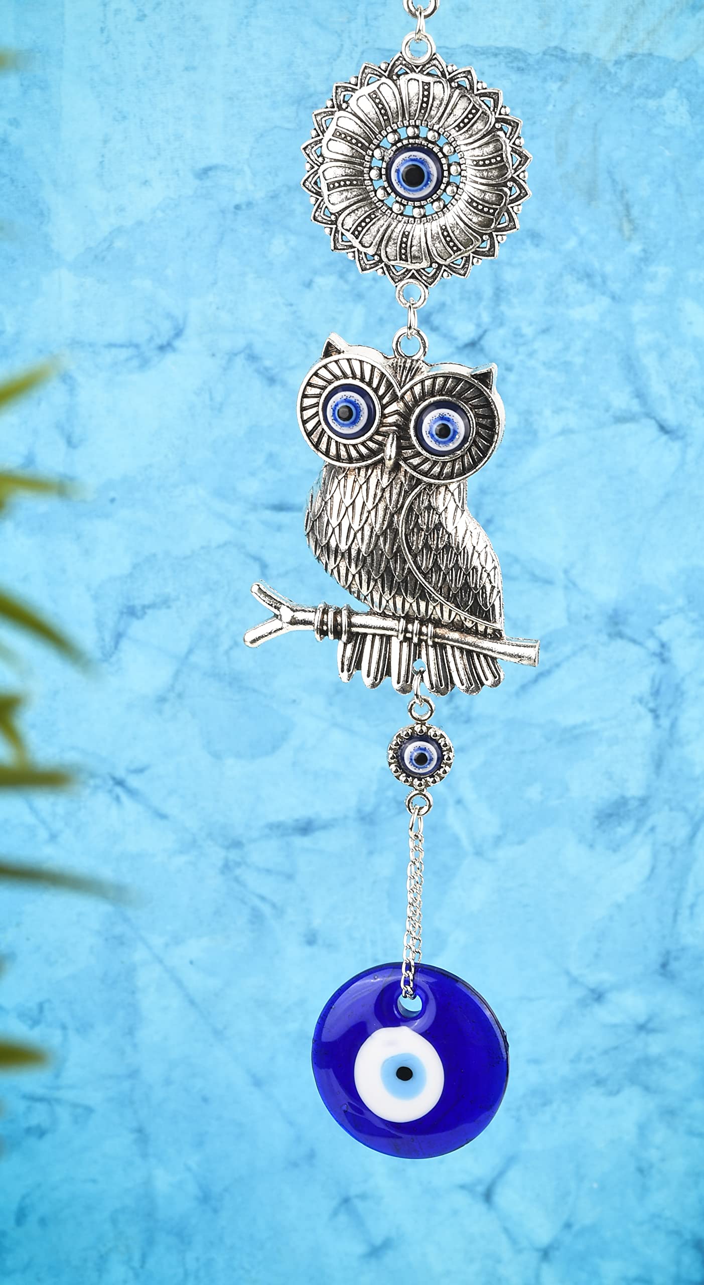 DT DECTONE Metal Nazar Battu For Home Entrance Evil Eye Hanging For Home Lucky Big Owl Showpieces For Good Luck And Prosperity At Office And Home, Blue (B0BS6WWBQM) Amazon Price History, Amazon Price Tracker