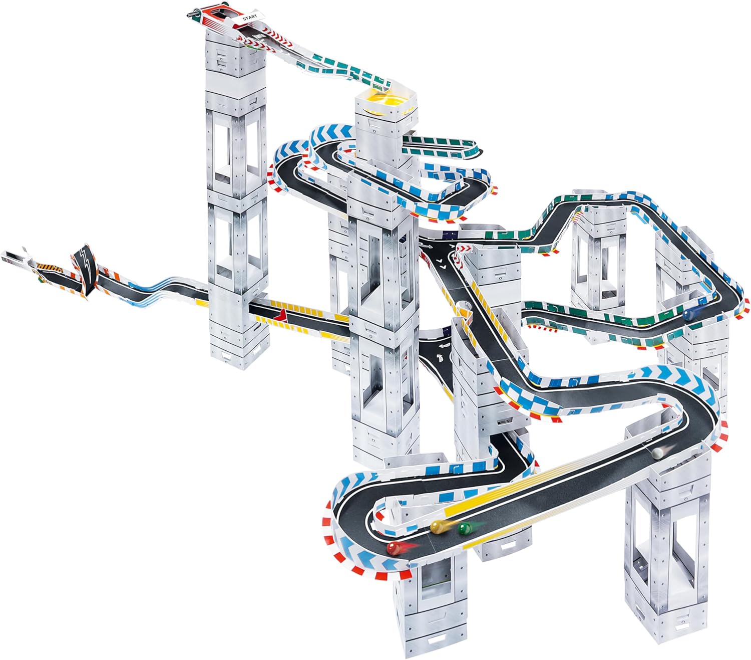 University Games Marble RaceTrax Game - 85 Pieces Marble Race Track