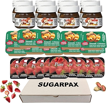 Peanut Butter and Jam Spread Bundle with Strawberry and Nutella