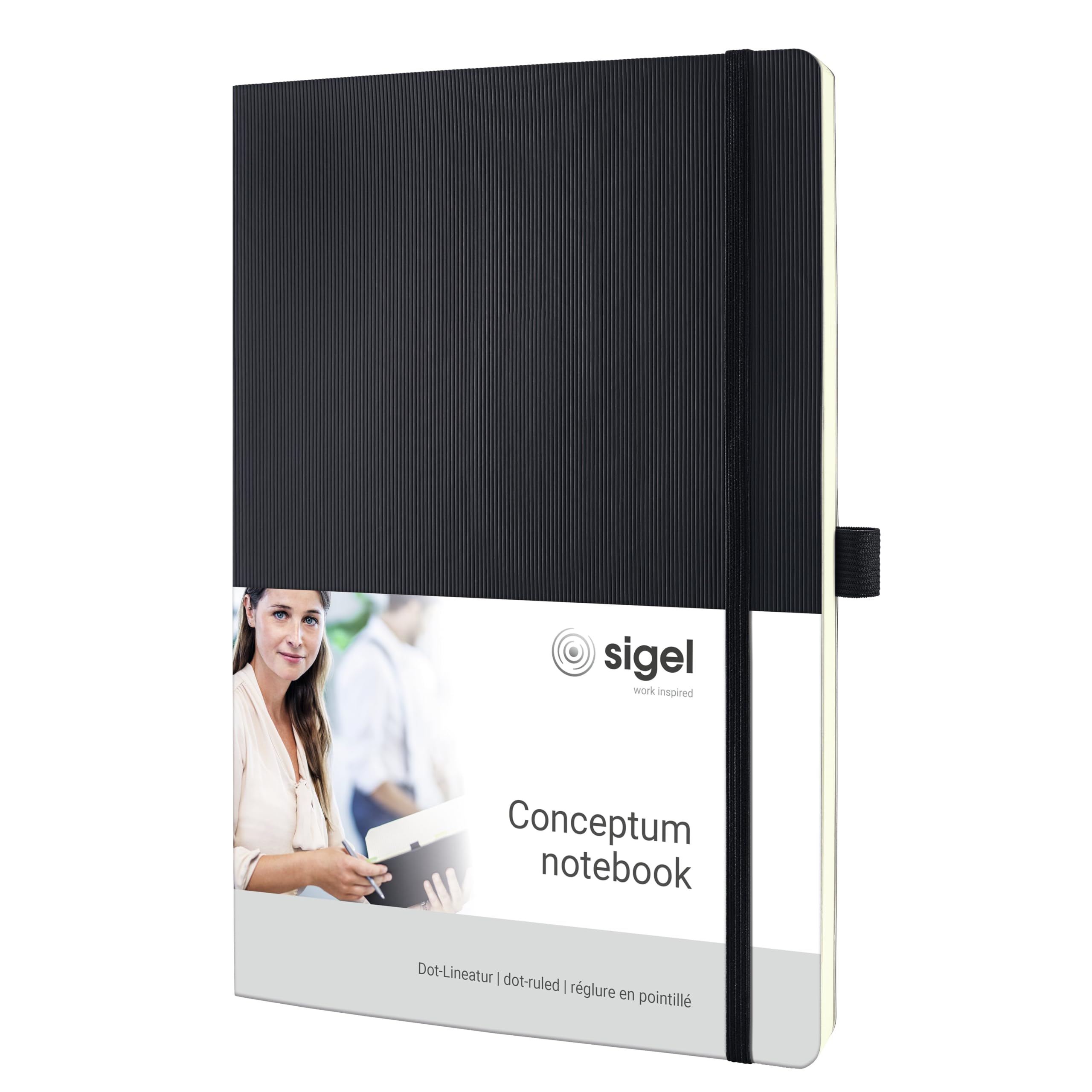 SIGEL CO308 Premium Notebook dotted, A4, softcover, Black - Conceptum