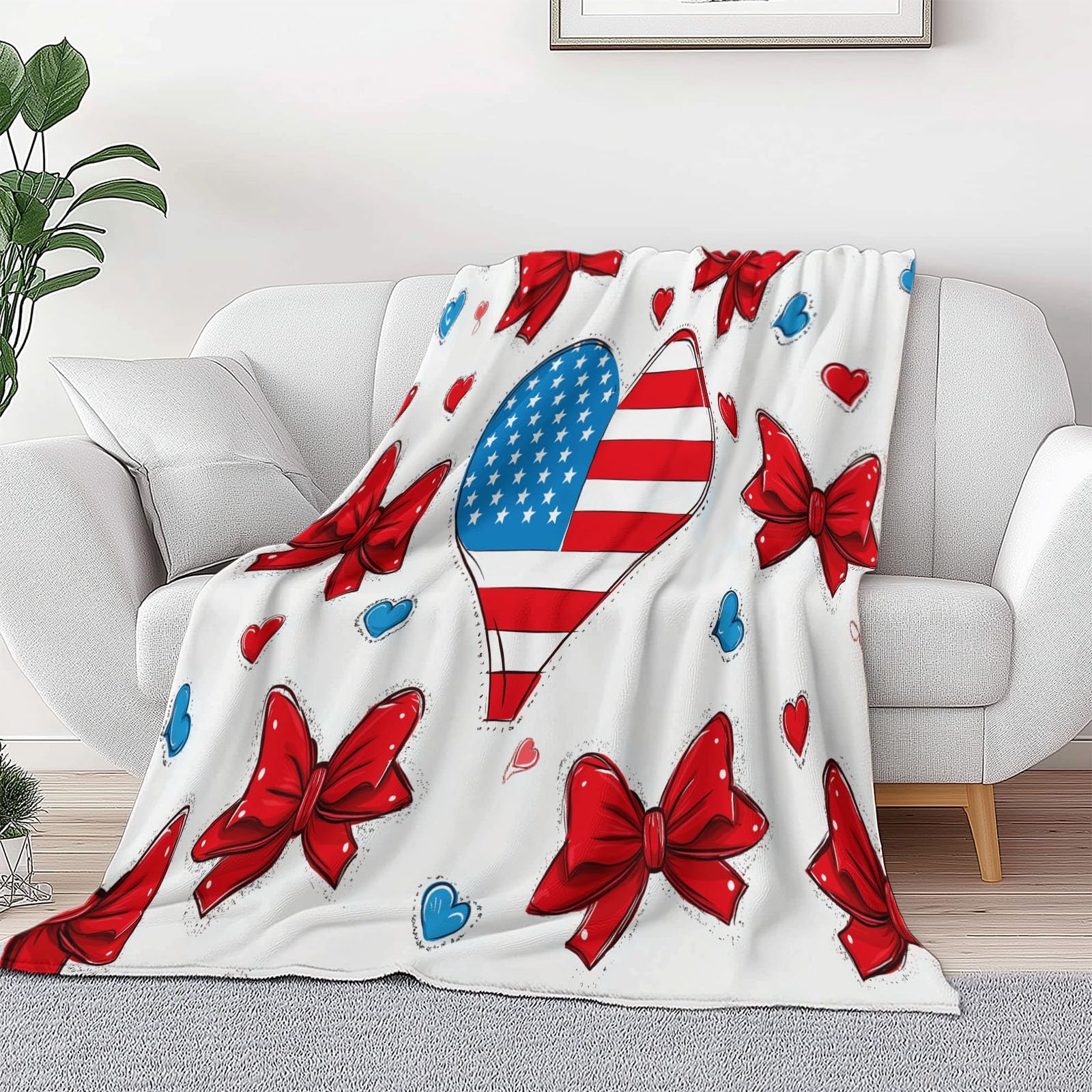 Genérico Manta de Franela de Forro Polar para Niños y Adultos 220 x 240 cm, Mantas para Sofa Estampado Caricatura Corazón Lazo - Manta Crema Suave Cálida Transpirable Ligera