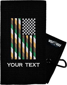 Personalized Military Towel - Marines, Army, Air Force, Navy - Golf Gift for Men or Women