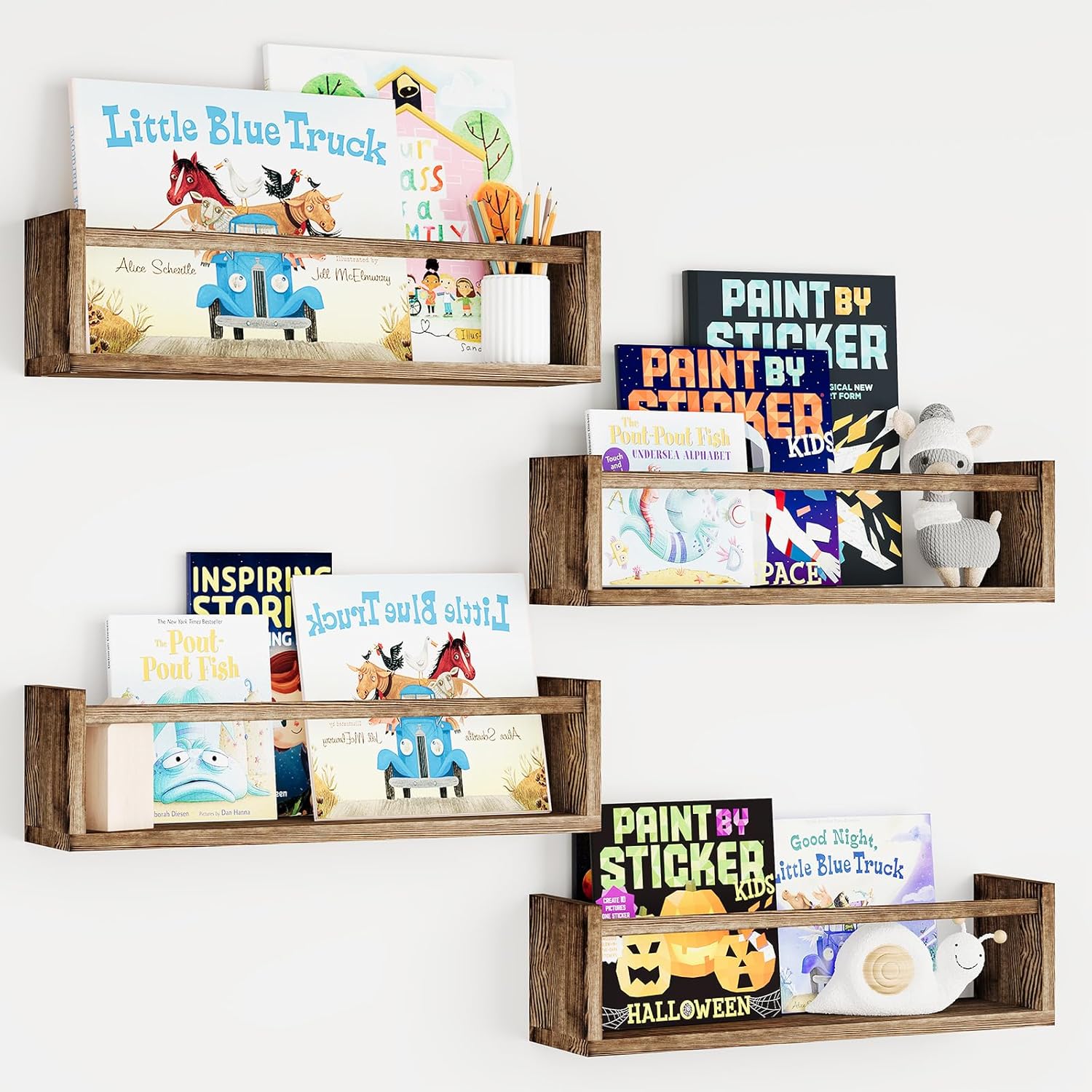 Fixwal Nursery Book Shelves, 16.5 Inch Floating Bookshelves