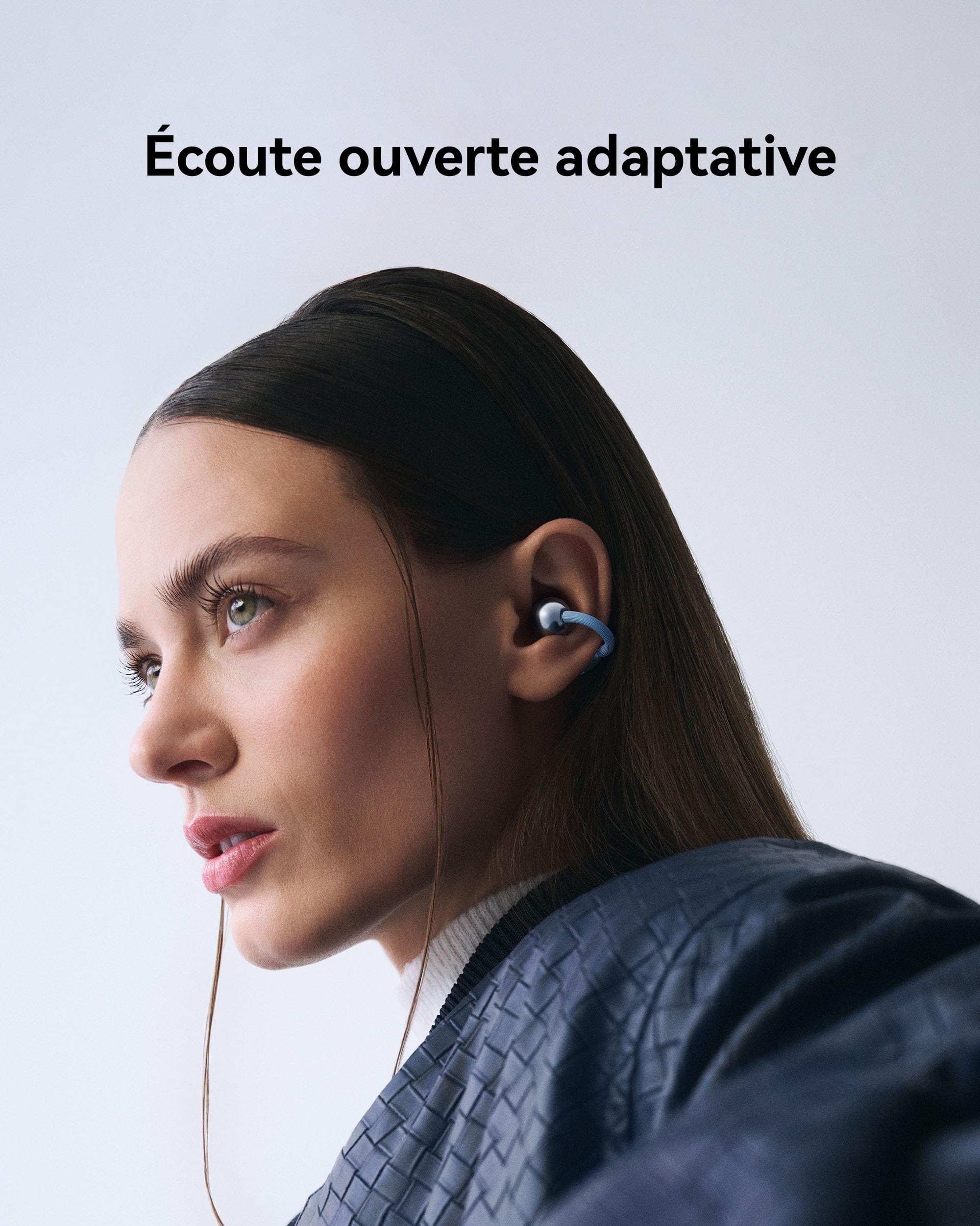 HUAWEI FreeClip 2 écouteurs Confortables sans Fil, Bluetooth, Écoute Ouverte adaptative, Appels d'une clarté cristalline, 38h Heures d'autonomie, iOS & Android, IP57, Noir, Garantie de 30 Mois