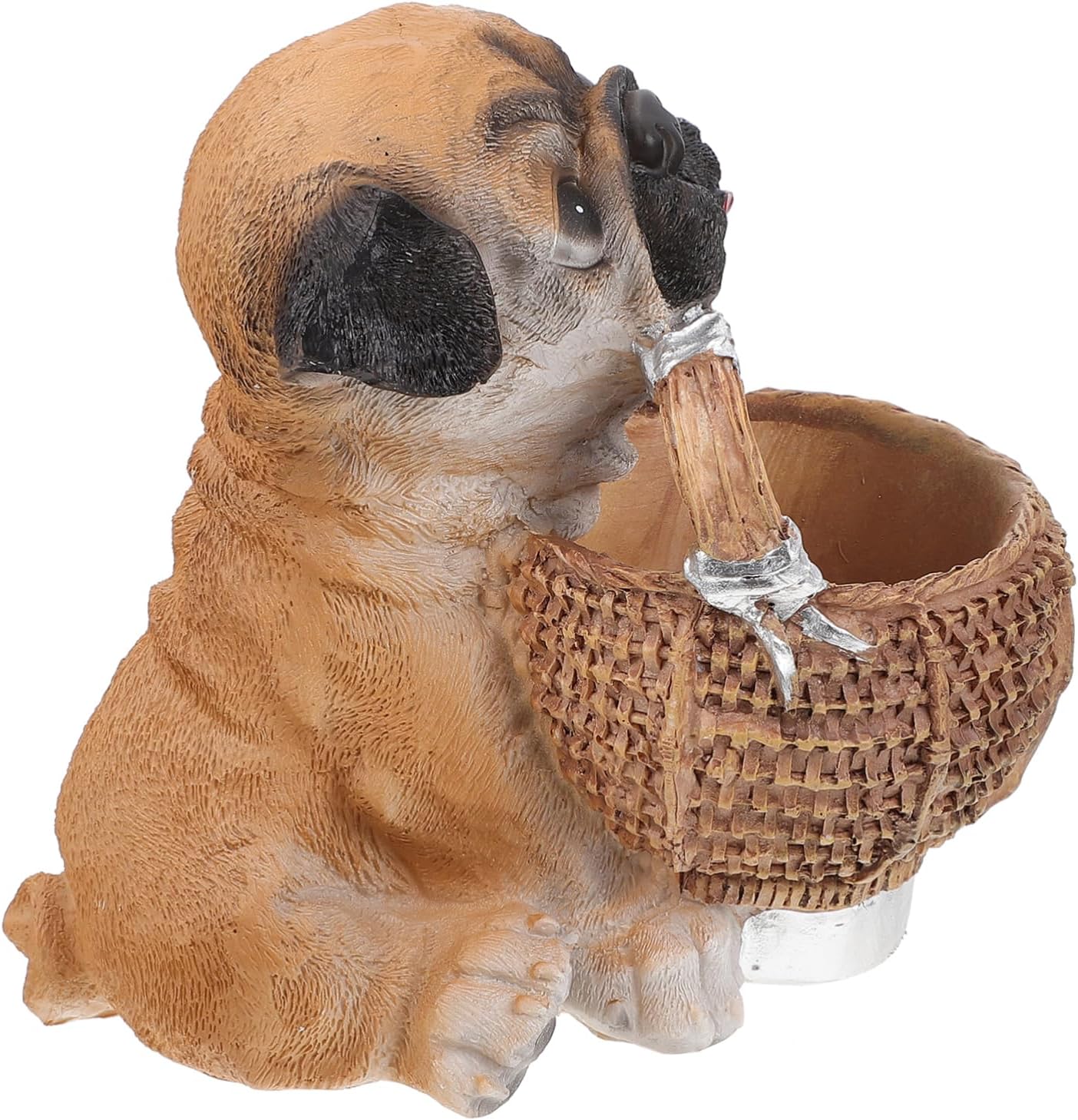 Cute Puppy Resin Key Holder Storage Basket for Home Entryway Decor Creative Dog Figurine Organizer for Keys and Items Unique
