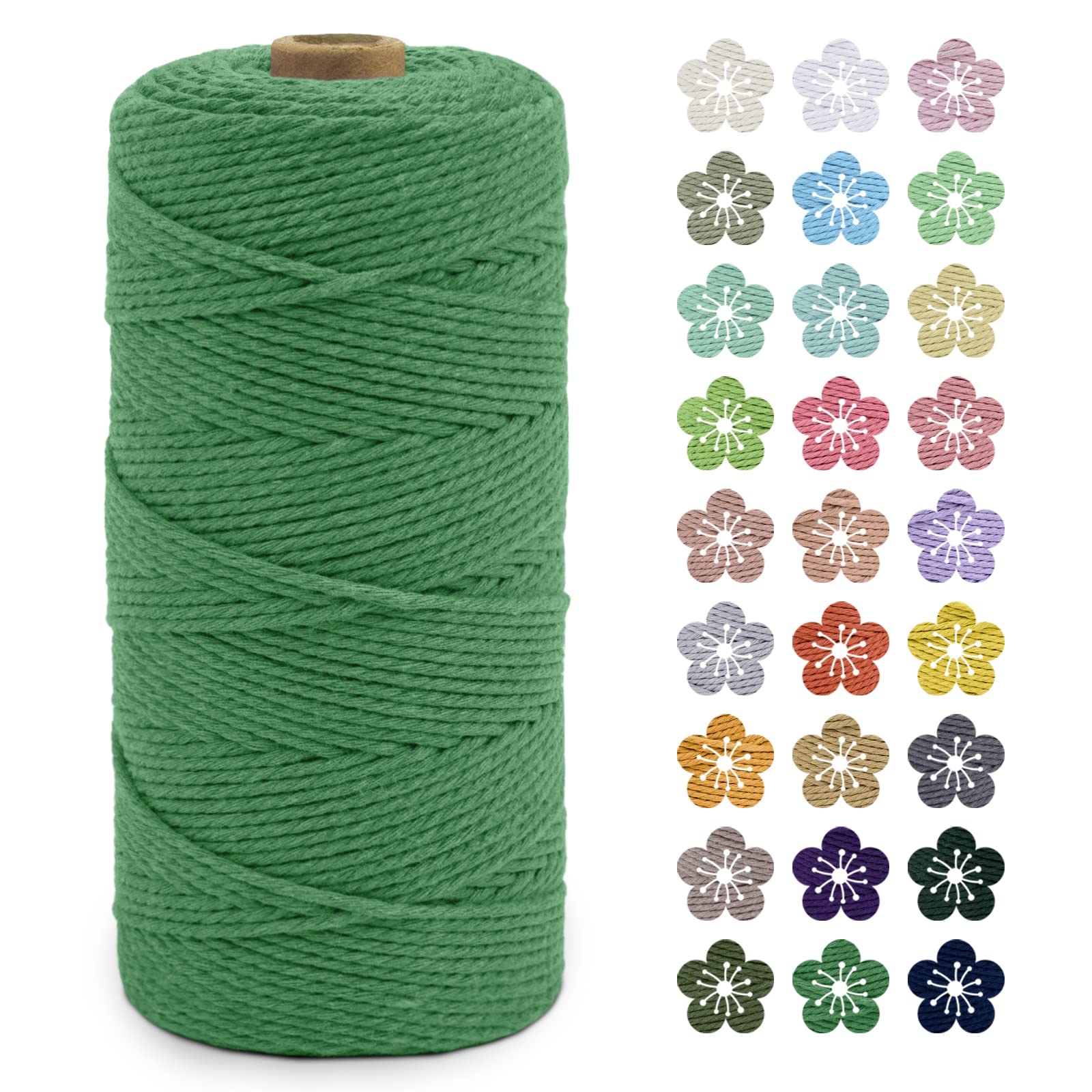 LEREATI Macrame Cord 2mm x 200m, Thick Macrame Rope Natural Cotton Rope Craft String
