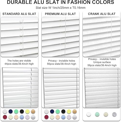 Miniatura 3 de Mini persianas de aluminio de 1 pulgada de corte personalizado, sin herramientas, sin taladro, persianas inalámbricas para ventanas, opacas,