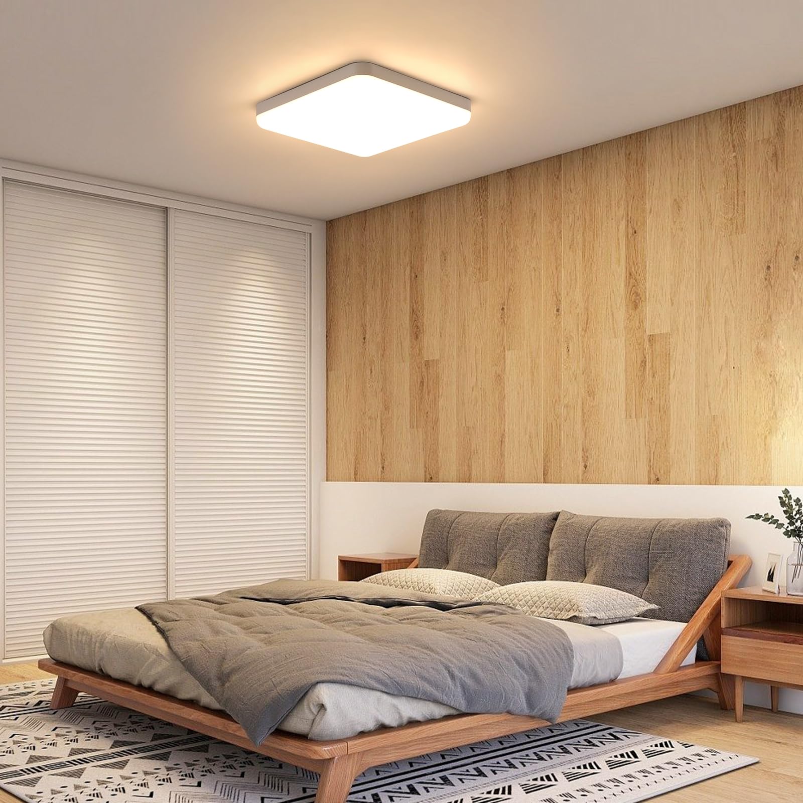 32W Plafon LED Techo, Lamparas de Techo LED Moderna 3600LM, 3000K Luz Cálida IP54 Impermeable, Luz de Techo Para Baño Cocina Pasillo Balcón 25CM