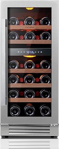 Ca'Lefort 33 botellas 102 latas enfriador de vinogabinete refrigerador de bebidas pequeño mini refrigerador transparente puerta de vidrio frontal