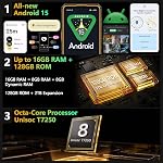 Téléphone Canada, Ulefone RugKing 3 Pro Smartphone non verrouillé, Octa-core 16+128GB/2TB TF, Android 15, 6.56” 120Hz, 48MP+2MP+8MP Cam., 5700mAh, Water-Lock, charge à quai, Al Assistant (Gemini) - Orange