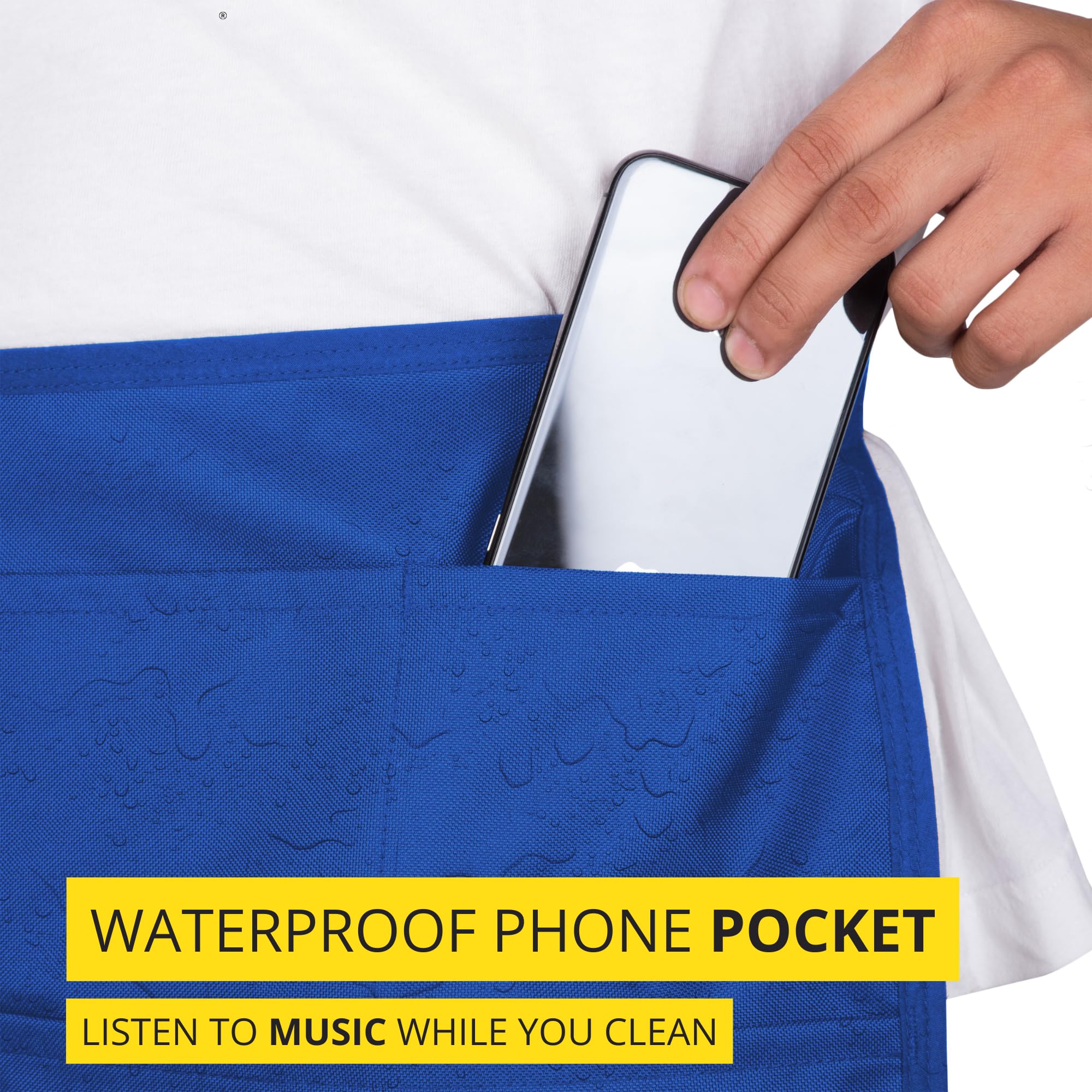 SupplyMaid Pocket Waterproof Professional Cleaning Apron. Made for Pro Cleaners. Like a Cleaning Caddy Around Your Waist (Royal Blue - Image 3