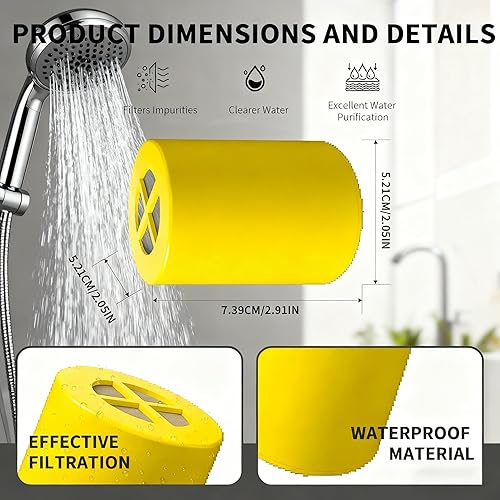 Miniatura 2 de Filtro de ducha de repuesto compatible con cabezal de ducha y filtro de ducha filtrado Afina, para agua dura, elimina el cloro y otras impurezas, 1