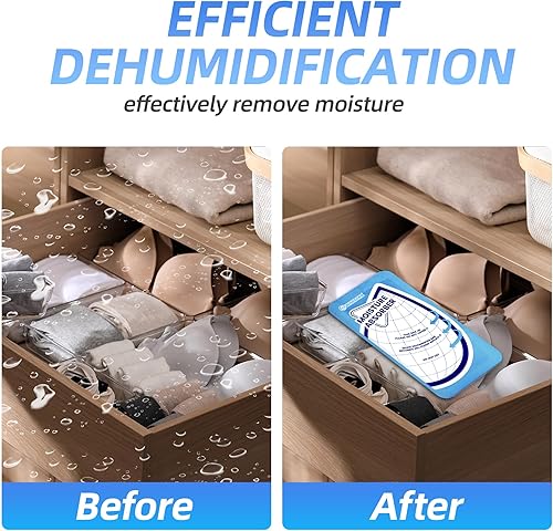 Miniatura 6 de Absorbentes de humedad de 0.88 onzas, 30 paquetes de bolsas deshumidificadoras para baños, sótanos, caravanas, paquetes de humedad de gránulos