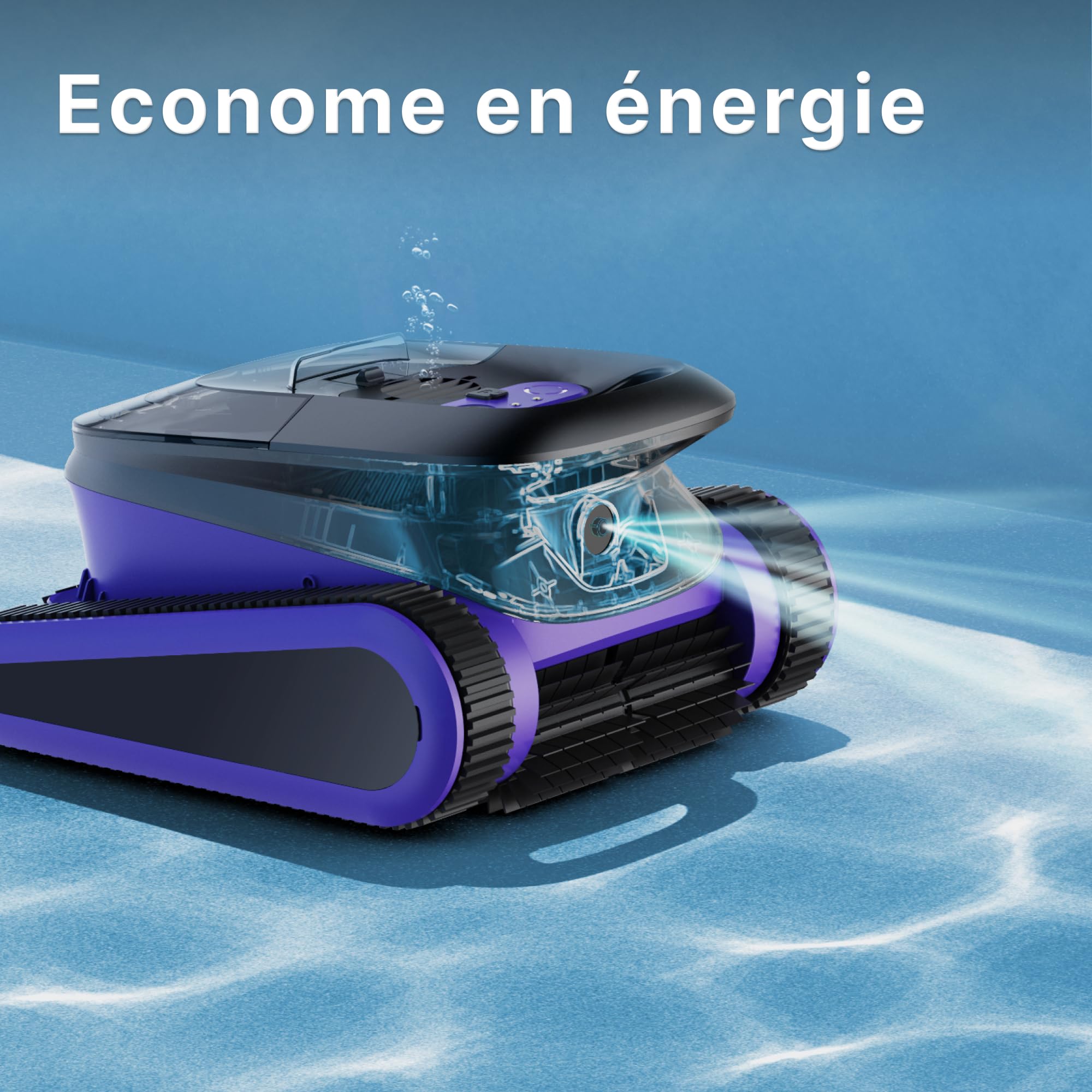 Niya Sonar 50 Robot Piscine sans Fil avec App, Navigation Intelligente, Nettoyage Ligne d’Eau, Système de Filtration Fine, pour Piscines Enterrées & Hors Sol Jusqu’à 12 m