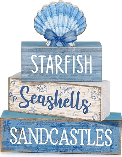 Miniatura 35 de 4 piezas de decoración de mesa de madera de granja, decoración de bandeja escalonada para decoración rústica retro de madera en forma de casa,