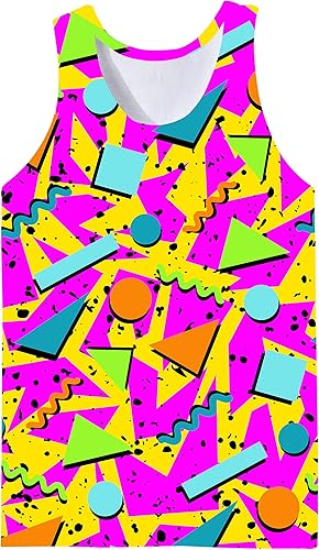 Miniatura 4 de RAISEVERN Mens Funny Tank Tops 3D Graphic Sleeveless Summer Sports Gym Workout T-Shirt