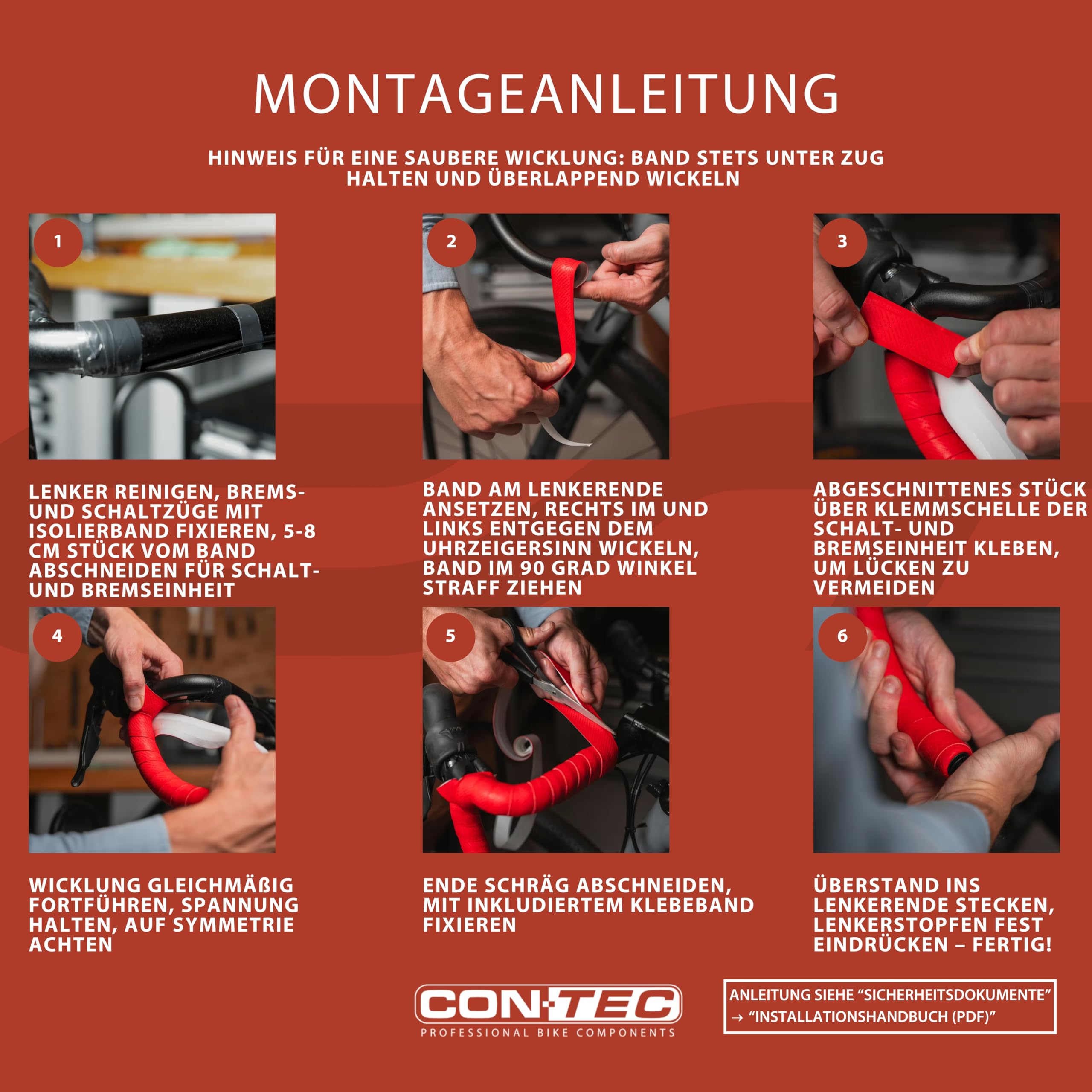 CONTEC Lenkerband SuperComfort.Grip, 2000x30x3 mm, aus Polyurethan, selbstklebend und rutschsicher, mit Silikonstreifen und 2 Lenkerstopfen, Paar, schwarz