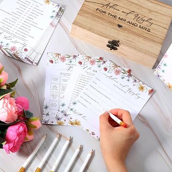 Silipull Bridal Shower Games Set for 50 Guests, Wildflowers