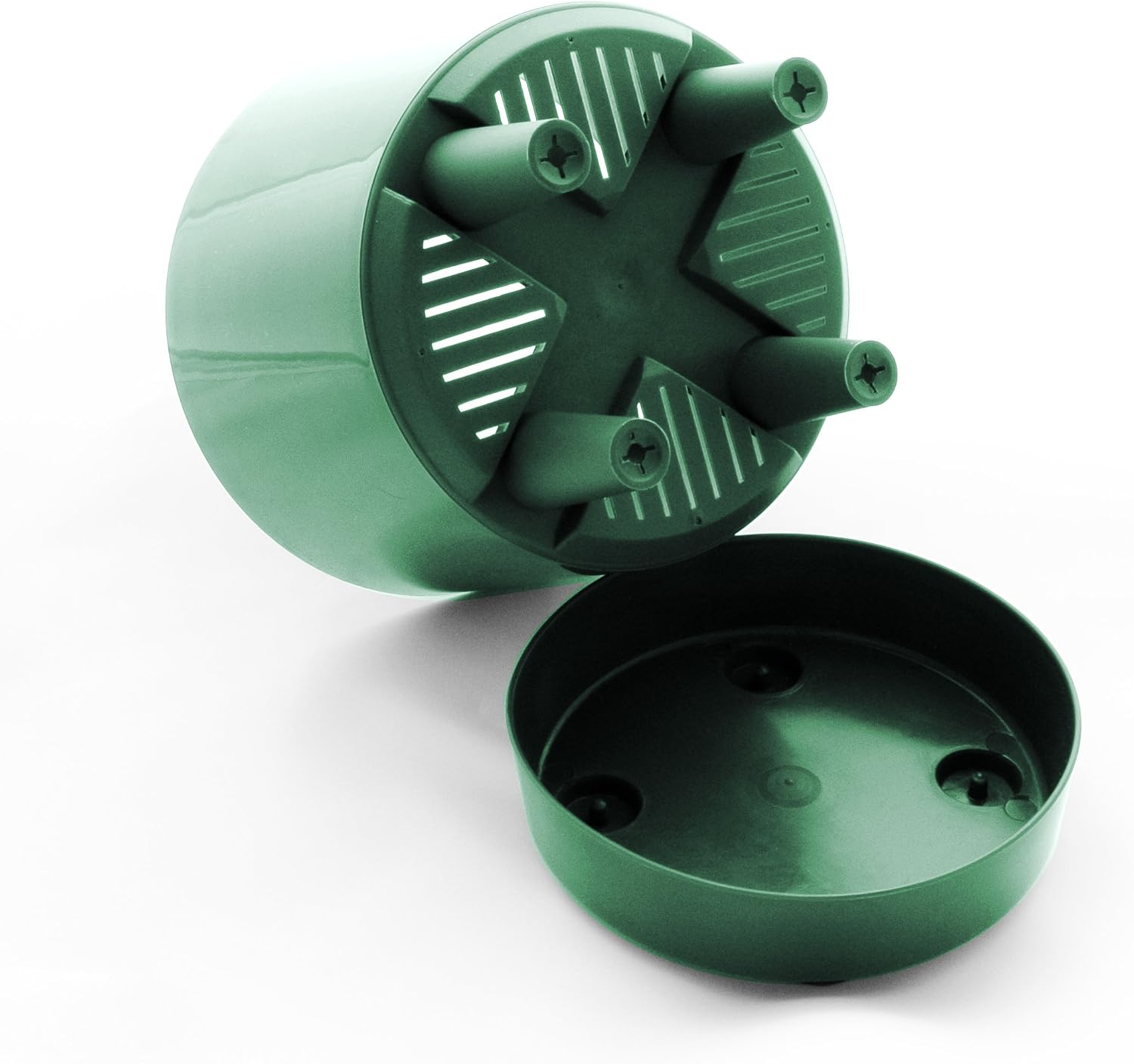 HBServices USA 12" Self-Aerating + Self-Watering + High Drainage + Ventilated Deep Reservoir Modern Round Planter Maintains Healthy Roots and Moisture for House Plants & Garden (Green)