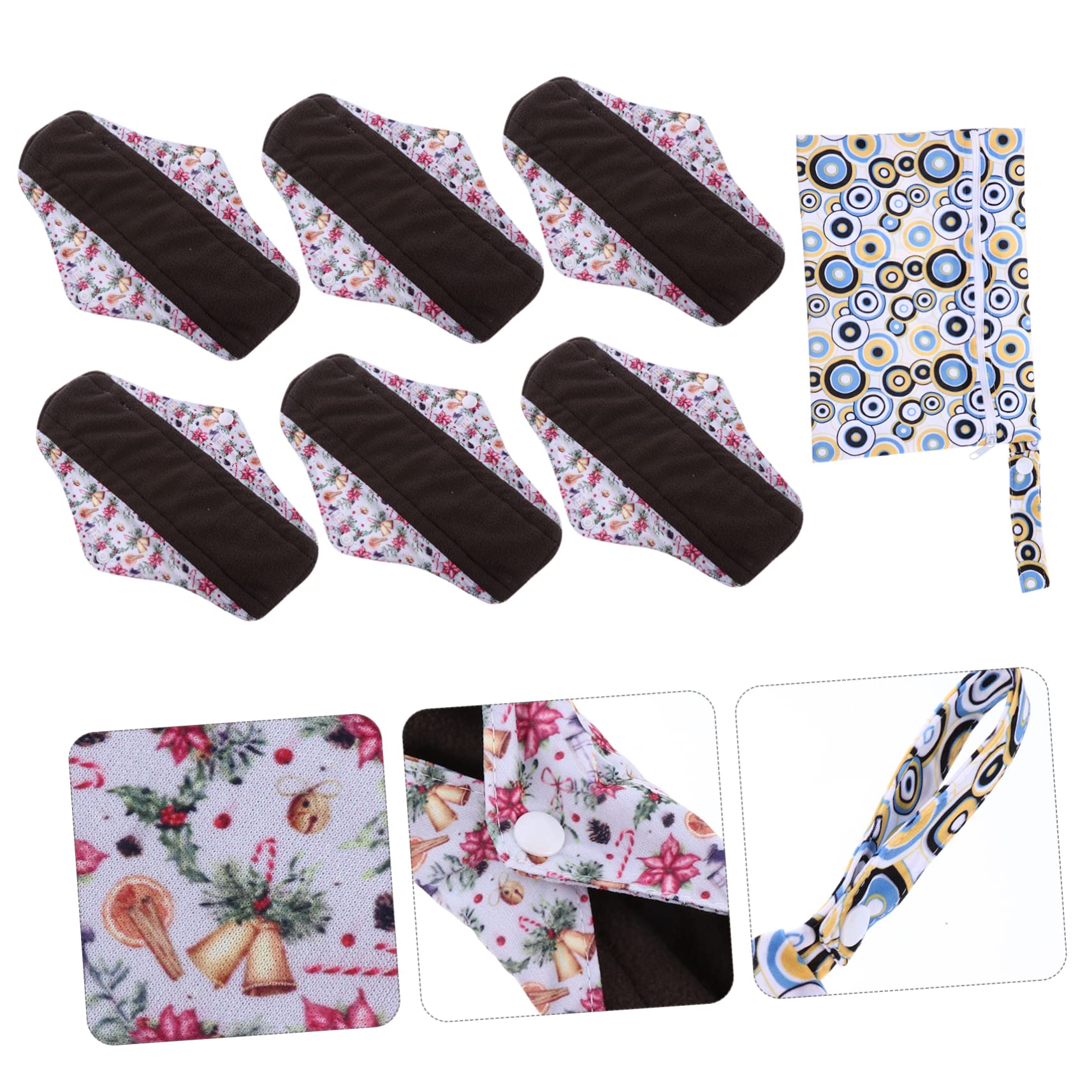 Compresa Sanitaria Reutilizable 6 Piezas Algodón Orgánico | Super Absorbente, para Mujeres y Niñas, Incluye Bolsa de Almacenamiento