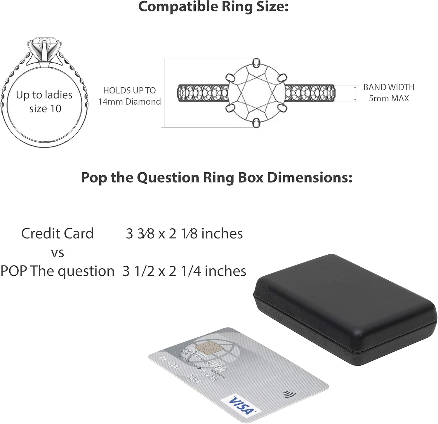 Noble Pack Pop the Question Ring Box - Flat & Slim Engagement Ring Box for Proposal or Special Occasion - Image 5