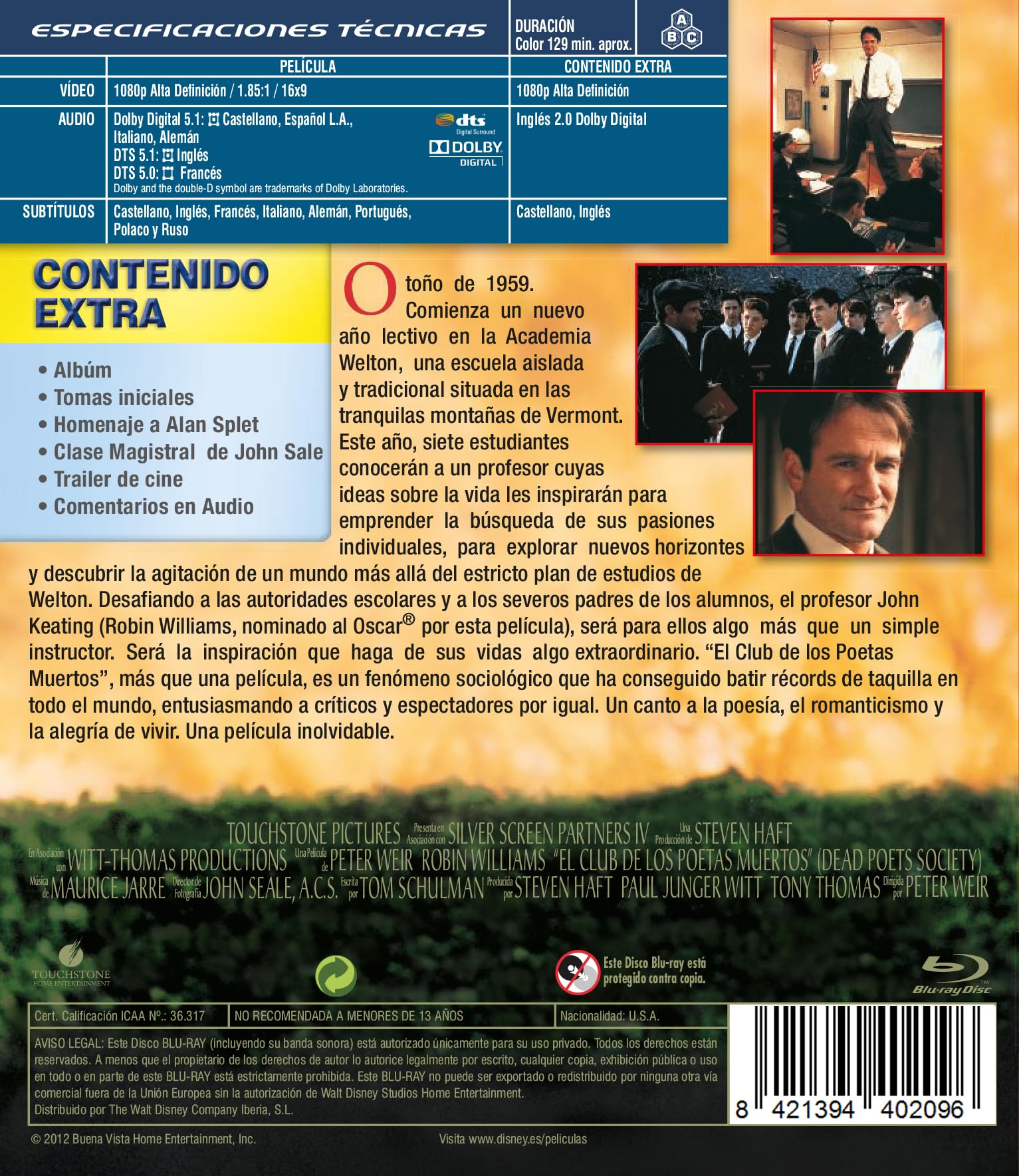 El Club De Los Poetas Muertos *** Europe Zone *** [Blu-ray]