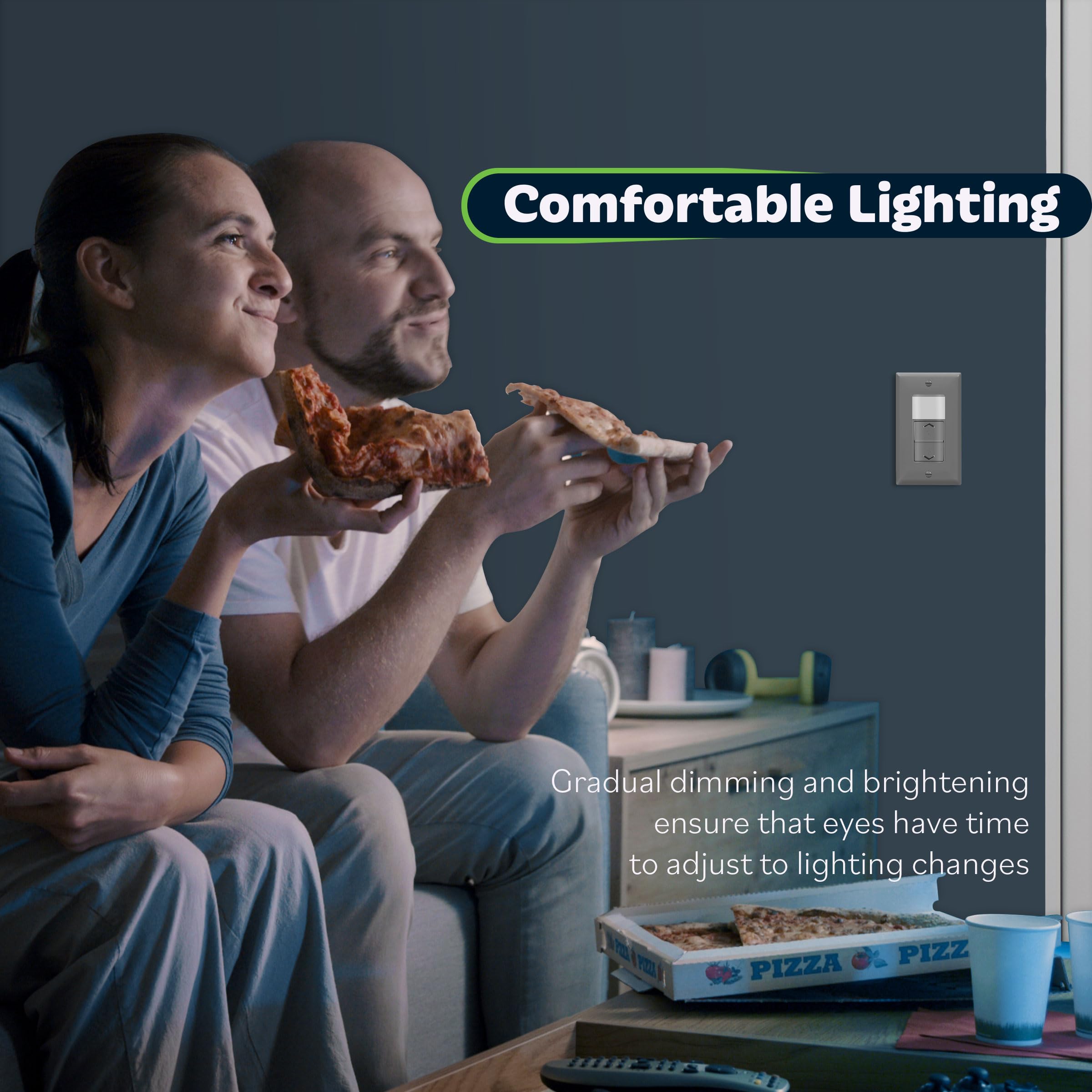 TOPGREENER TDODS5-120-GY Variateur électronique avec détecteur de mouvement PIR, modes d'occupation et de vacance, 150 W LED/CFL, unipolaire, certifié UL, TDODS5-120-GY, gris