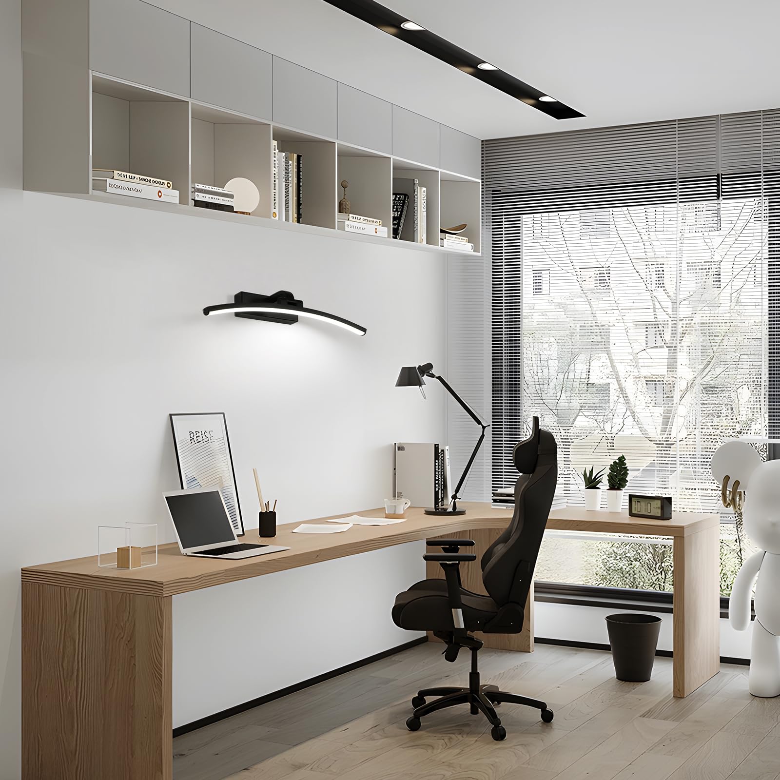 DELIPOP Luz de Espejo Baño LED 40cm, Impermeable Luz de Pared de Baño Espejos IP44, Lámpara de Espejo Moderno para Muebles de Maquillaje Aparato Montado en la Pared, Blanco Frío 6500K, Nero