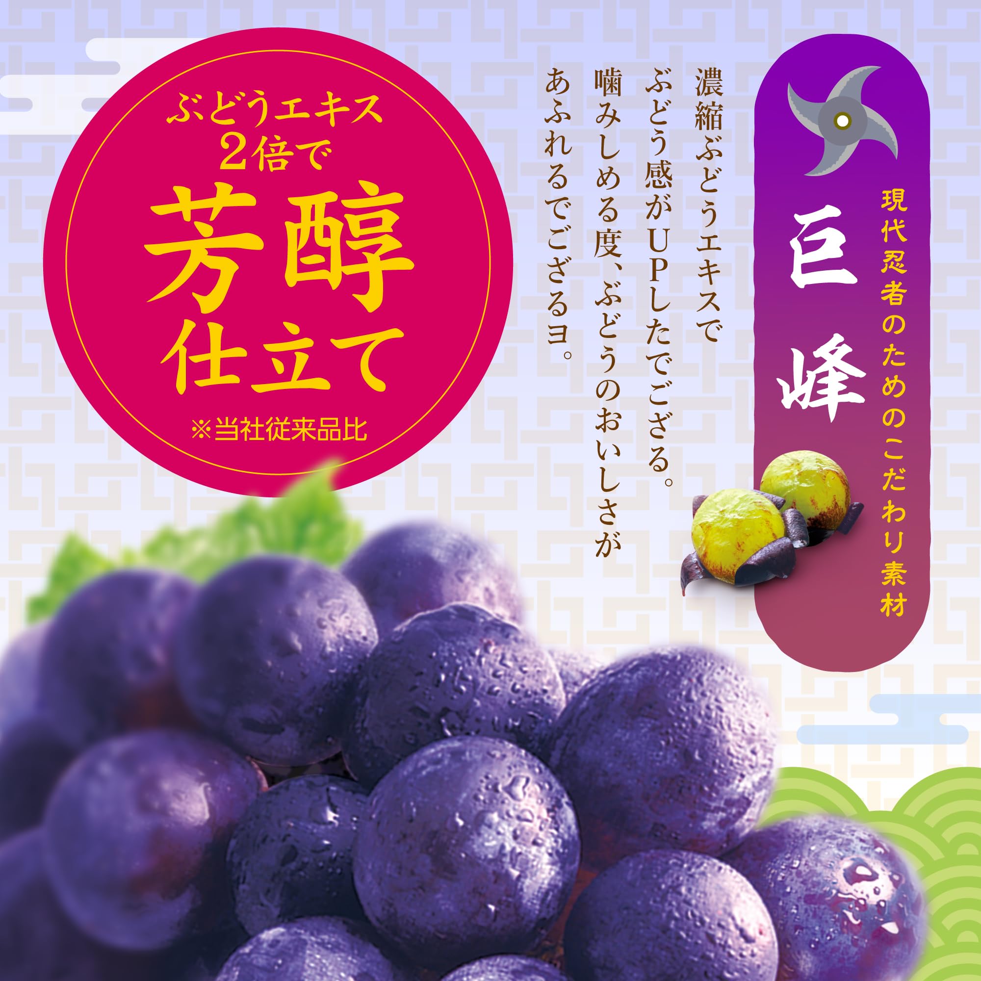 Amazon.co.jp: 味覚糖 忍者めし 巨峰味 20G : 食品・飲料・お酒