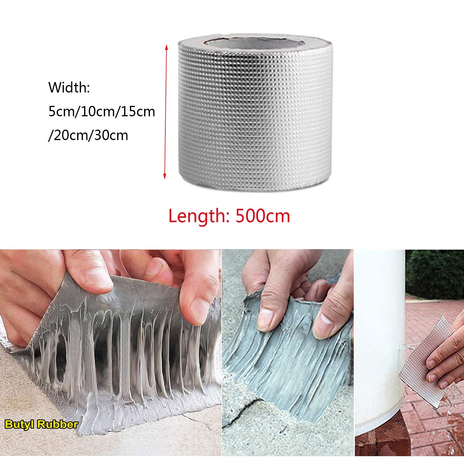 nastro butilico, nastro per tetti, Nastro sigillante potente, nastro impermeabile, nastro butilico anti-perdite, 1 rotolo, nastro di riparazione multiuso for perdite di tetti e tubi, tenda da sole, na