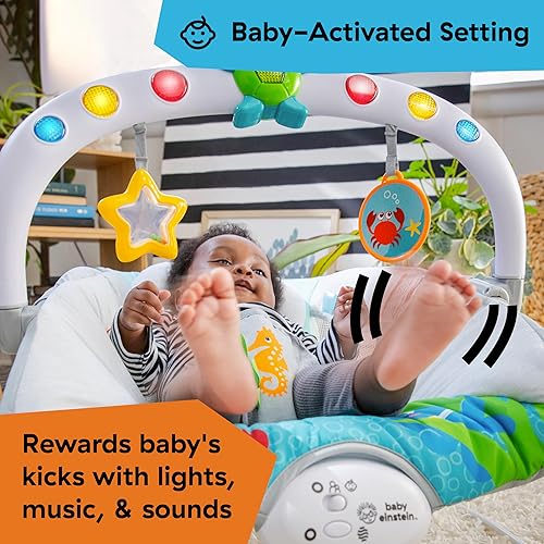 Miniatura 2 de Baby Einstein Ocean Explorers - Asiento infantil musical Kick to It Neptuno, unisex, para edades de 0 a 6 meses hasta 20 libras