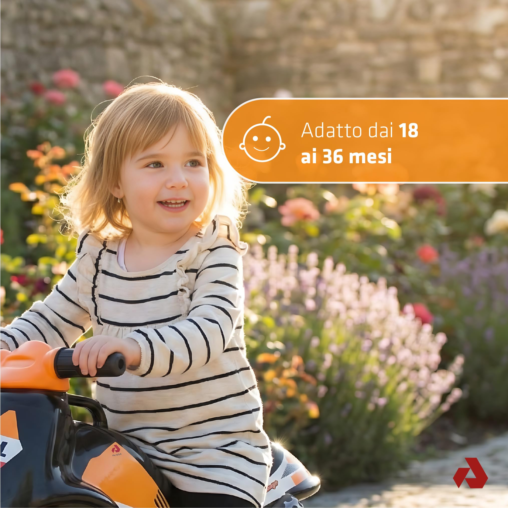 Moto per Bambini 18-36 Mesi Moto Bambino 3 Anni Ruote Larghe Stabile Senza Pedali - Primi Passi Bimbi - Ergonomica Maniglia Trasporto + Design REPSOL - INJUSA