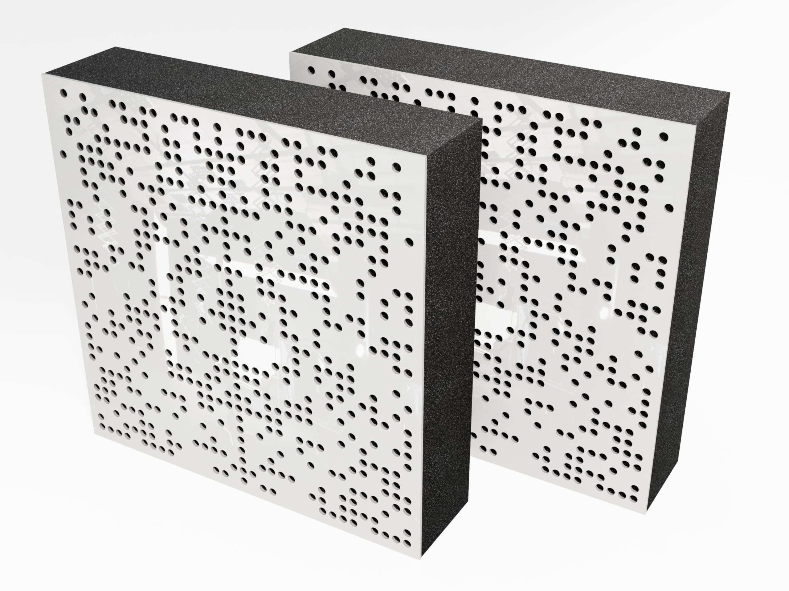 (2 Pack) — AbFuser Sound Absorption-Diffuse Acoustic Panel | Absorption and Diffusion | Size: / 20x20x4.7 inches (BINAR, White)