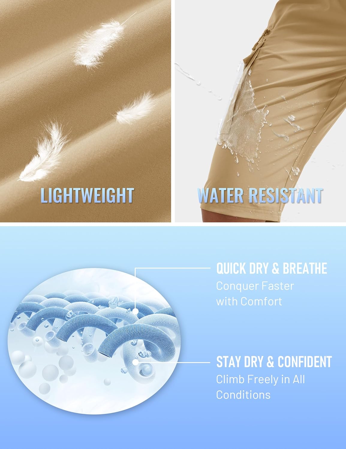 MAGCOMSEN Women's 13" Long Hiking Shorts UPF50+ Lightweight Quick Dry Knee Length Bermuda Cargo Shorts with 6 Pockets - Image 4