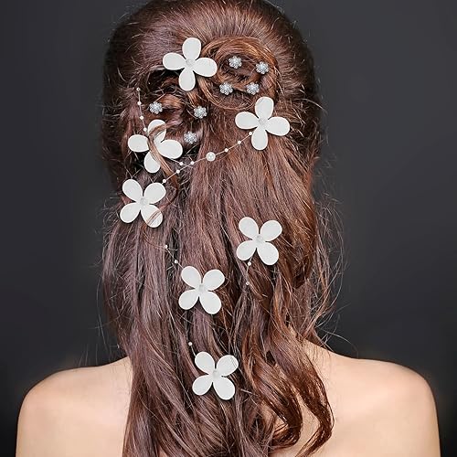 Miniatura 2 de Boao 56 piezas de accesorios para el cabello de novia para boda, perlas de cristal, peine para el cabello, clips de diamantes de imitación, flores