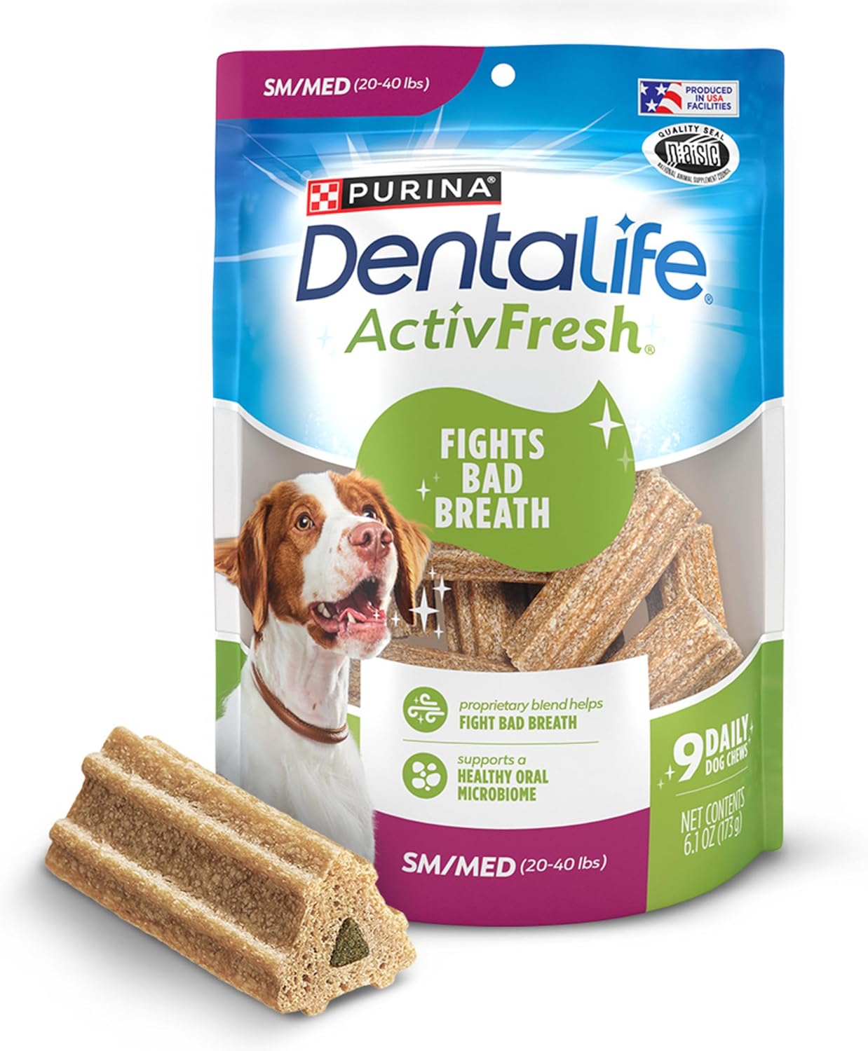 Purina DentaLife Dental Care Small/Medium Dog Chews, ActivFresh Daily Oral Care - 54 Treats